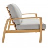 Modway Orlean Outdoor Patio Eucalyptus Wood Loveseat - Natural Light Gray - Side Angle