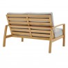 Modway Orlean Outdoor Patio Eucalyptus Wood Loveseat - Natural Light Gray - Back Side Angle