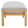 Modway Orlean Outdoor Patio Eucalyptus Wood Ottoman - Natural Light Gray - Side Angle
