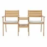 Modway Viewscape Outdoor Patio Ash Wood Jack and Jill Chair Set - Natural Taupe - Front Angle - Modway Viewscape Outdoor Patio Ash Wood Jack and Jill Chair Set - Natural Taupe - Front Angle