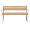 Modway Viewscape Outdoor Patio Ash Wood Loveseat - Natural Taupe - Front Angle