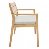 Modway Viewscape Outdoor Patio Ash Wood Loveseat - Natural Taupe - Side Angle