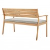 Modway Viewscape Outdoor Patio Ash Wood Loveseat - Natural Taupe - Back Side Angle