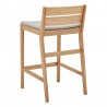 Modway Riverlake Outdoor Patio Ash Wood Counter Stool - Natural Taupe - Back Side Angle