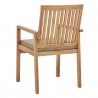 Modway Farmstay Outdoor Patio Teak Wood Dining Armchair - Natural Taupe - Back Side Angle