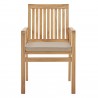 Modway Farmstay Outdoor Patio Teak Wood Dining Armchair - Natural Taupe - Front Angle