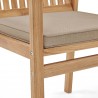 Modway Farmstay Outdoor Patio Teak Wood Dining Armchair - Natural Taupe - Seat Closeup Angle