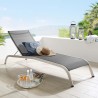 Modway Savannah Mesh Chaise Outdoor Patio Aluminum Lounge Chair in Black - Lifestyle