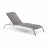 Modway Savannah Mesh Chaise Outdoor Patio Aluminum Lounge Chair in Gray - Front Side Angle