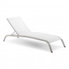 Modway Savannah Mesh Chaise Outdoor Patio Aluminum Lounge Chair - White - Front Side Angle
