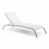 Modway Savannah Mesh Chaise Outdoor Patio Aluminum Lounge Chair - White - Front Side Angle - Modway Savannah Mesh Chaise Outdoor Patio Aluminum Lounge Chair - White - Front Side Angle