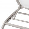 Modway Savannah Mesh Chaise Outdoor Patio Aluminum Lounge Chair - White - Closeup Base Angle