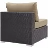 Modway Convene 5 Piece Set Outdoor Patio with Fire Pit - Espresso Mocha - Armless Chair in Back Side Angle - Modway Convene 5 Piece Set Outdoor Patio with Fire Pit - Espresso Mocha - Armless Chair in Back Side Angle