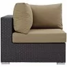 Modway Convene 5 Piece Set Outdoor Patio with Fire Pit - Espresso Mocha - Corner Chair in Side Angle - Modway Convene 5 Piece Set Outdoor Patio with Fire Pit - Espresso Mocha - Corner Chair in Side Angle
