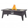 Modway Convene 3 Piece Set Outdoor Patio with Fire Pit - Espresso Red - Table Lifestyle