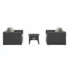 Modway Convene 3 Piece Set Outdoor Patio with Fire Pit in Espresso Beige - Set in Front Angle - Modway Convene 3 Piece Set Outdoor Patio with Fire Pit in Espresso Beige - Set in Front Angle