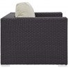 Modway Convene 3 Piece Set Outdoor Patio with Fire Pit in Espresso Beige - Armchair in Side Angle