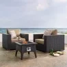 Modway Convene 3 Piece Set Outdoor Patio with Fire Pit in Espresso Mocha - Lifestyle - Modway Convene 3 Piece Set Outdoor Patio with Fire Pit in Espresso Mocha - Lifestyle