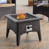 Modway Convene 3 Piece Set Outdoor Patio with Fire Pit in Espresso Mocha - Lifestyle