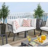Modway Riverside 2 Piece Outdoor Patio Aluminum Sectional Sofa Set - Gray White - Lifestyle
