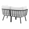 Modway Riverside 2 Piece Outdoor Patio Aluminum Sectional Sofa Set - Gray White - Set in Back Side Angle - Modway Riverside 2 Piece Outdoor Patio Aluminum Sectional Sofa Set - Gray White - Set in Back Side Angle