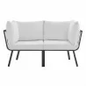 Modway Riverside 2 Piece Outdoor Patio Aluminum Sectional Sofa Set - Gray White - Set in Front Angle - Modway Riverside 2 Piece Outdoor Patio Aluminum Sectional Sofa Set - Gray White - Set in Front Angle