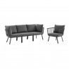 Modway Riverside 4 Piece Outdoor Patio Aluminum Set in Gray Charcoal - Front Angle