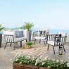 Modway Riverside 4 Piece Outdoor Patio Aluminum Set in Gray White - Lifestyle - Modway Riverside 4 Piece Outdoor Patio Aluminum Set in Gray White - Lifestyle