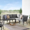 Modway Riverside 5 Piece Outdoor Patio Aluminum Sectional - Gray Charcoal - Lifestyle