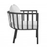 Modway Riverside 7 Piece Outdoor Patio Aluminum Set - Gray White - Armchair in Side Angle