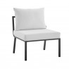 Modway Riverside 7 Piece Outdoor Patio Aluminum Set - Gray White - Armless Chair in Front Side Angle
