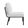 Modway Riverside 7 Piece Outdoor Patio Aluminum Set - Gray White - Armless Chair in Side Angle