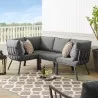 Modway Riverside 4 Piece Outdoor Patio Aluminum Sectional - Gray Charcoal  - Lifestyle - Modway Riverside 4 Piece Outdoor Patio Aluminum Sectional - Gray Charcoal  - Lifestyle