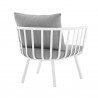 Modway Riverside 6 Piece Outdoor Patio Aluminum Set - White Gray - ArmChair in Back Side Angle