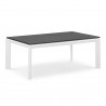 Modway Riverside 6 Piece Outdoor Patio Aluminum Set - White Navy - Table in Front Side Angle