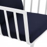 Modway Riverside 6 Piece Outdoor Patio Aluminum Set - White Navy - Seat Closeup Angle
