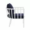Modway Riverside 6 Piece Outdoor Patio Aluminum Set - White Navy - Armchair in Side Angle - Modway Riverside 6 Piece Outdoor Patio Aluminum Set - White Navy - Armchair in Side Angle