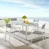 Modway Raleigh 5 Piece Outdoor Patio Aluminum Dining Set in White Gray - Lifestyle - Modway Raleigh 5 Piece Outdoor Patio Aluminum Dining Set in White Gray - Lifestyle