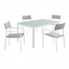 Modway Raleigh 5 Piece Outdoor Patio Aluminum Dining Set in White Gray - Set in Front Side Angle