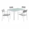 Modway Raleigh 5 Piece Outdoor Patio Aluminum Dining Set in White Gray - Set in Front Side Angle - Modway Raleigh 5 Piece Outdoor Patio Aluminum Dining Set in White Gray - Set in Front Side Angle