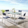 Modway Raleigh 5 Piece Outdoor Patio Aluminum Dining Set in White Navy - Lifestyle