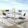 Modway Raleigh 5 Piece Outdoor Patio Aluminum Dining Set in White Navy - Lifestyle - Modway Raleigh 5 Piece Outdoor Patio Aluminum Dining Set in White Navy - Lifestyle