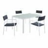 Modway Raleigh 5 Piece Outdoor Patio Aluminum Dining Set in White Navy - Set in Front Side Angle - Modway Raleigh 5 Piece Outdoor Patio Aluminum Dining Set in White Navy - Set in Front Side Angle