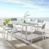 Modway Raleigh 7 Piece Outdoor Patio Aluminum Dining Set in White Gray - Lifestyle - Modway Raleigh 7 Piece Outdoor Patio Aluminum Dining Set in White Gray - Lifestyle