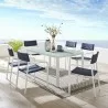 Modway Raleigh 7 Piece Outdoor Patio Aluminum Dining Set in White Navy - Lifestyle - Modway Raleigh 7 Piece Outdoor Patio Aluminum Dining Set in White Navy - Lifestyle