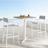 Modway Raleigh 3 Piece Outdoor Patio Aluminum Bar Set in White Gray - Lifestyle