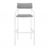 Modway Raleigh 3 Piece Outdoor Patio Aluminum Bar Set in White Gray - Stool in Front Angle