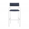 Modway Raleigh 3 Piece Outdoor Patio Aluminum Bar Set in White Navy - Stool in Front Angle