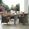 Modway Conduit 5 Piece Outdoor Patio Wicker Rattan Set in Brown Orange - Lifestyle