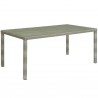 Modway Conduit 5 Piece Outdoor Patio Wicker Rattan Dining Set - Light Gray Turquoise - Table in Front Side Angle